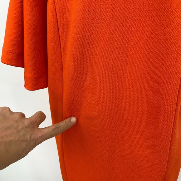 Zara Shirt Dress Women's Size S Orange Mid Sleeve Casual Scoop Neck Stretch Tee - Picture 7 of 11